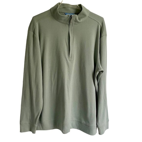 Tackle & Tides 1/4 Zip Long Sleeve Pullover Top Men's Large Green NEW - Picture 3 of 8